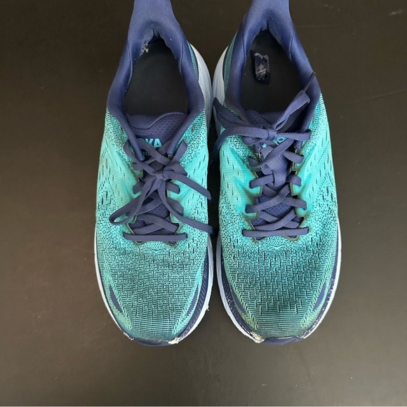 Hoka One One Clifton 8 Men Size 9D Blue Turquoise Athletic Running Shoes Sneaker - Picture 8 of 13